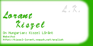 lorant kiszel business card